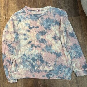 3/$20 Pink Lily Pink and Blue Crew Neck Sweater